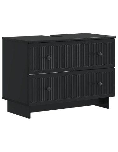 Set di Mobili da Bagno da 4 Pezzi EDE Nero Legno ingegnerizzato