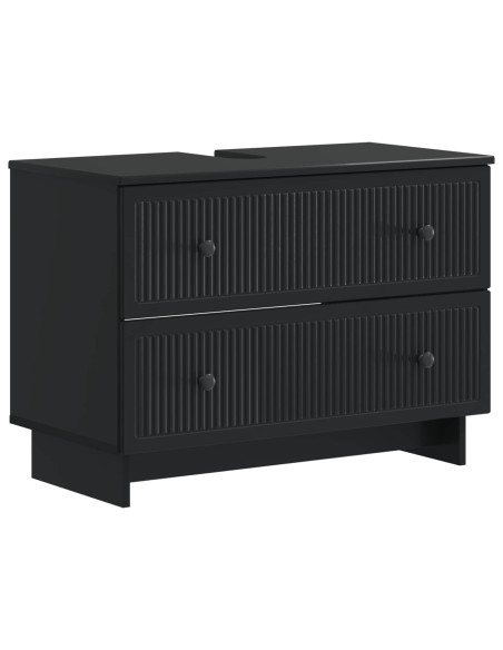 Set di Mobili da Bagno da 4 Pezzi EDE Nero Legno ingegnerizzato