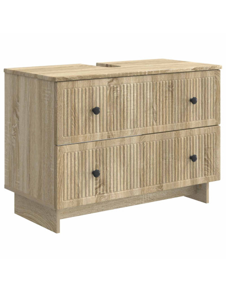 Set di Mobili da Bagno da 4 Pezzi EDE Rovere Sonoma