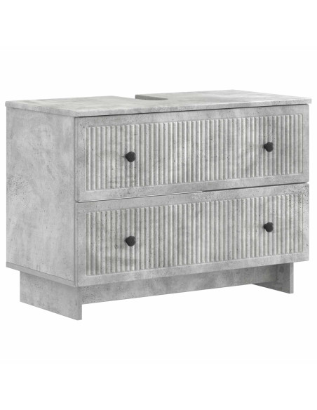 Set di Mobili da Bagno da 4 Pezzi EDE Grigio Cemento