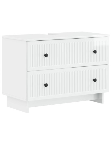 Set di Mobili da Bagno da 4 Pezzi EDE Bianco Lucido