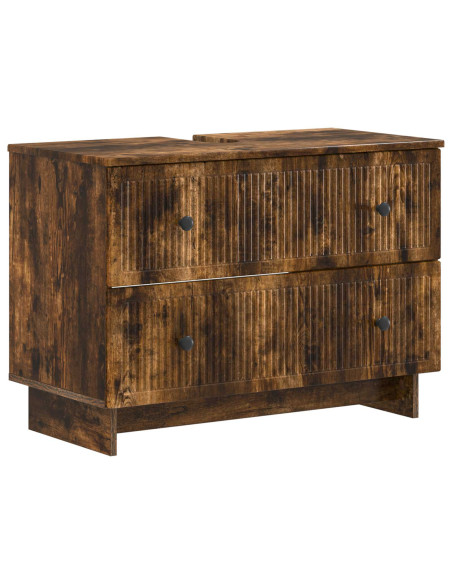 Set di Mobili da Bagno da 4 Pezzi EDE Rovere Fumo
