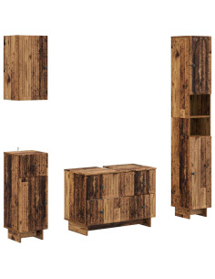 Set di Mobili da Bagno da 4 Pezzi EDE Legno antico