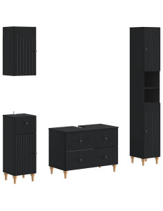Set di Mobili da Bagno da 4 Pezzi ALKMAAR Nero