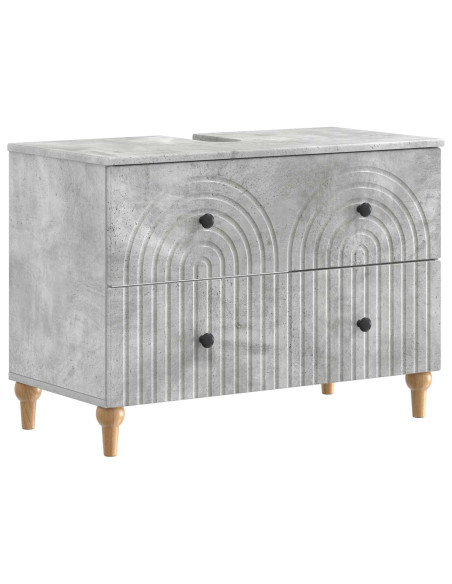 Set di Mobili da Bagno da 4 Pezzi ALKMAAR Grigio Cemento
