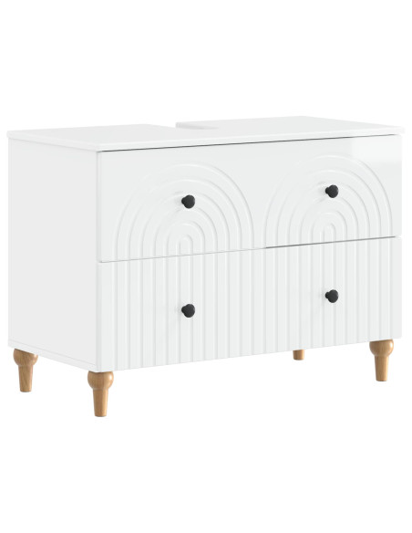 Set di Mobili da Bagno da 4 Pezzi ALKMAAR Bianco Lucido
