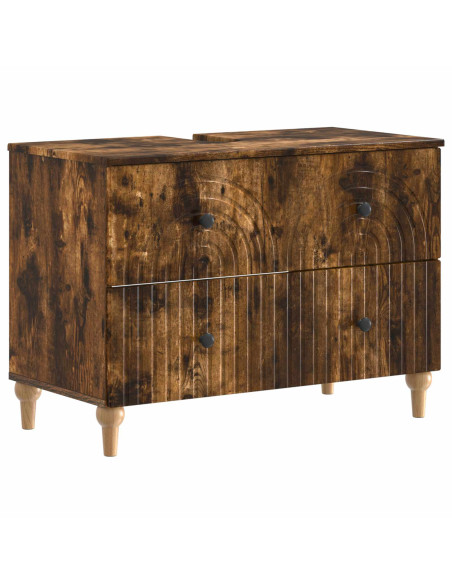 Set di Mobili da Bagno da 4 Pezzi ALKMAAR Rovere Fumo