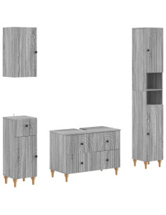 Set di Mobili da Bagno da 4 Pezzi ALKMAAR Sonoma grigio