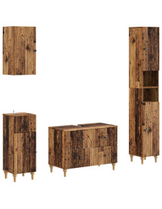 Set di Mobili da Bagno da 4 Pezzi ALKMAAR Legno antico