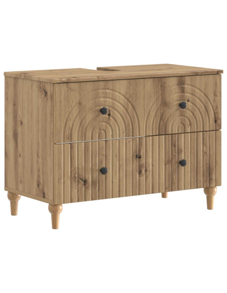 Set di Mobili da Bagno da 4 Pezzi ALKMAAR Rovere Artigianale