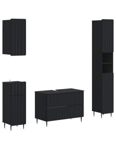 Set di Mobili da Bagno da 4 Pezzi ZWOLLE Nero