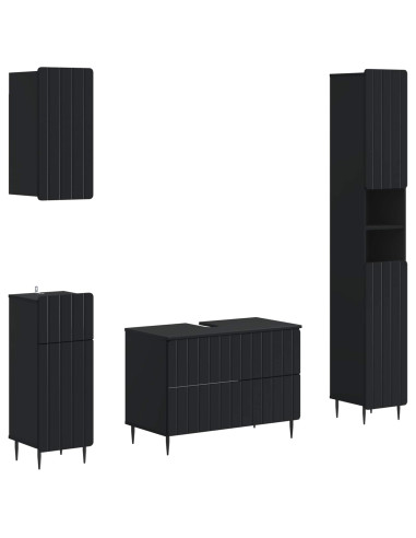 Set di Mobili da Bagno da 4 Pezzi ZWOLLE Nero