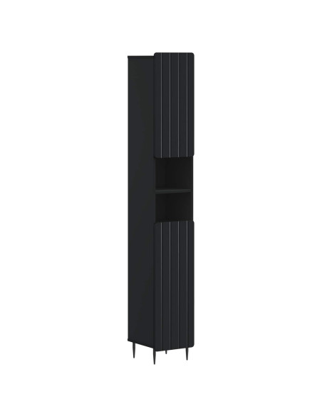 Set di Mobili da Bagno da 4 Pezzi ZWOLLE Nero