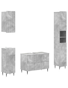Set di Mobili da Bagno da 4 Pezzi ZWOLLE Grigio Cemento
