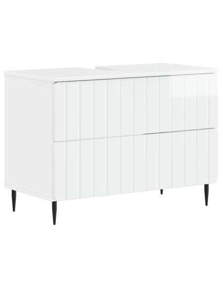 Set di Mobili da Bagno da 4 Pezzi ZWOLLE Bianco Lucido