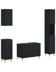 Set di Mobili da Bagno da 4 Pezzi ARNHEM Nero