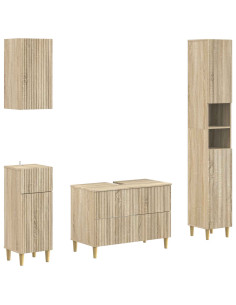 Set di Mobili da Bagno da 4 Pezzi ARNHEM Rovere Sonoma
