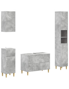 Set di Mobili da Bagno da 4 Pezzi ARNHEM Grigio Cemento