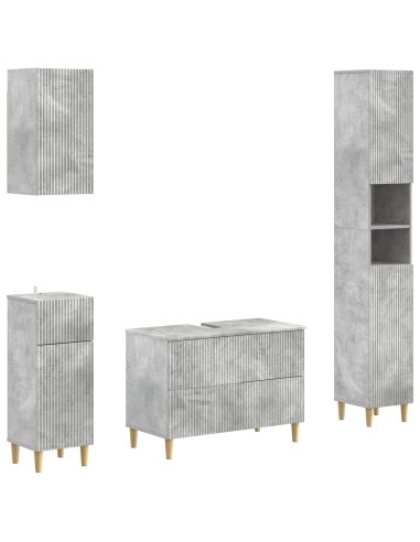Set di Mobili da Bagno da 4 Pezzi ARNHEM Grigio Cemento