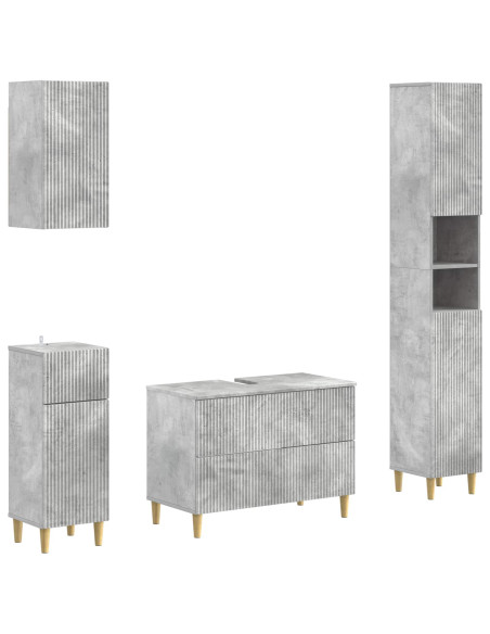 Set di Mobili da Bagno da 4 Pezzi ARNHEM Grigio Cemento