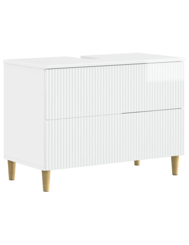 Set di Mobili da Bagno da 4 Pezzi ARNHEM Bianco Lucido