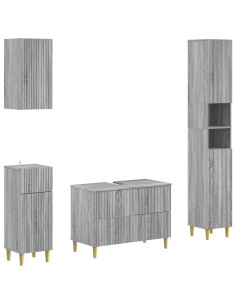 Set di Mobili da Bagno da 4 Pezzi ARNHEM Sonoma grigio