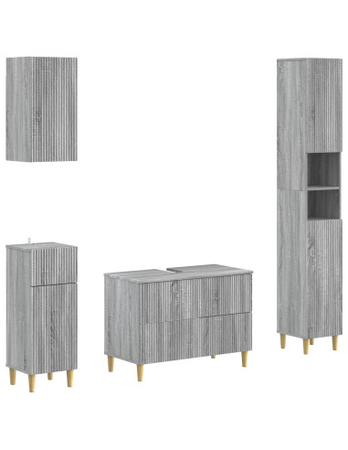 Set di Mobili da Bagno da 4 Pezzi ARNHEM Sonoma grigio