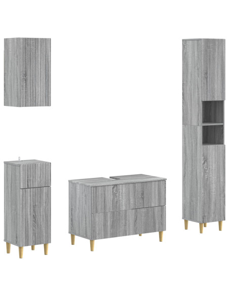 Set di Mobili da Bagno da 4 Pezzi ARNHEM Sonoma grigio