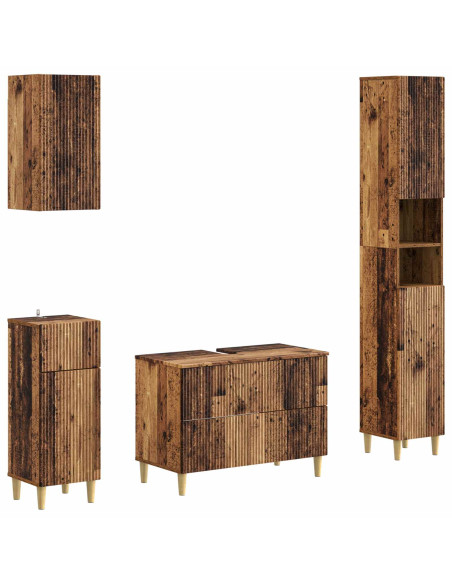 Set di Mobili da Bagno da 4 Pezzi ARNHEM Legno antico