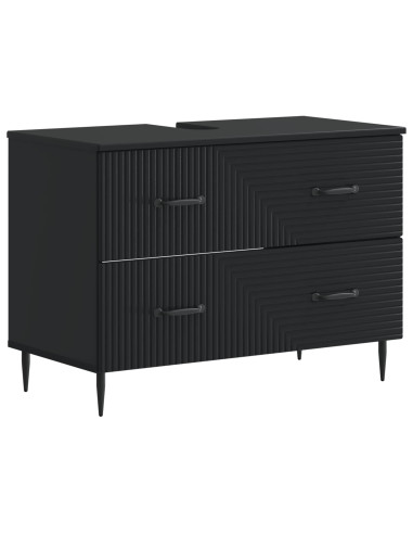 Set di Mobili da Bagno da 4 Pezzi HAARLEM Nero