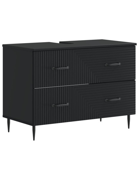 Set di Mobili da Bagno da 4 Pezzi HAARLEM Nero