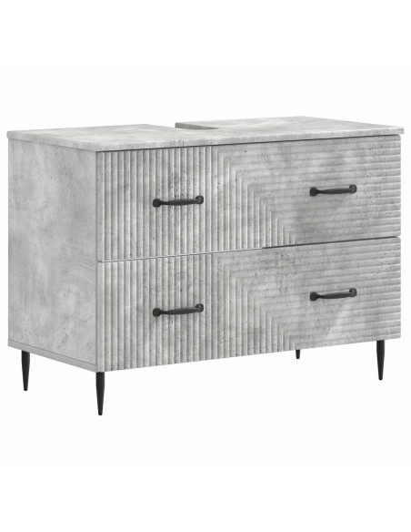 Set di Mobili da Bagno da 4 Pezzi HAARLEM Grigio Cemento