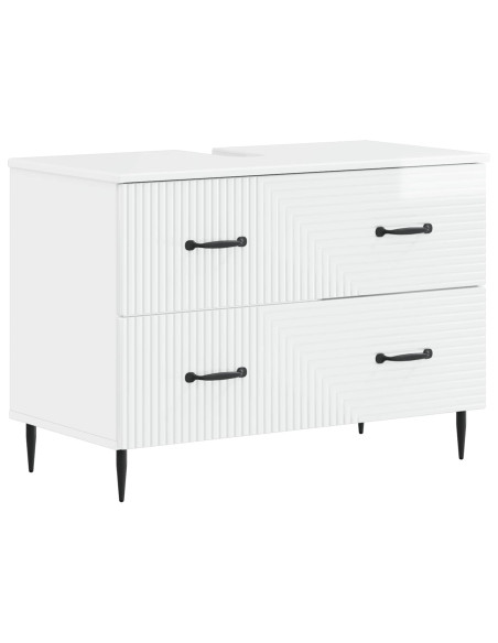 Set di Mobili da Bagno da 4 Pezzi HAARLEM Bianco Lucido