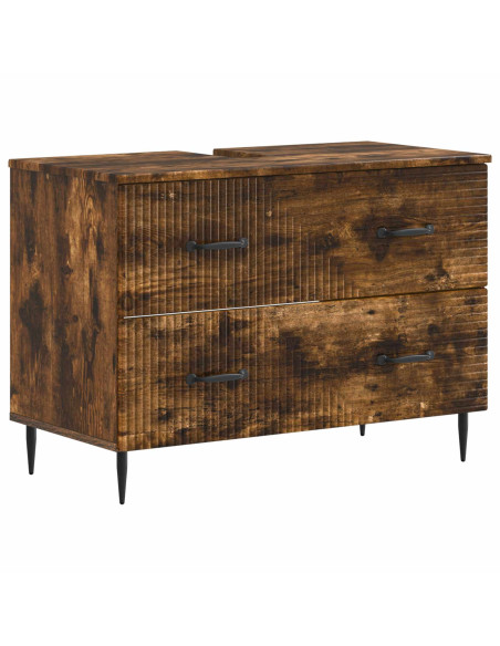 Set di Mobili da Bagno da 4 Pezzi HAARLEM Rovere Fumo