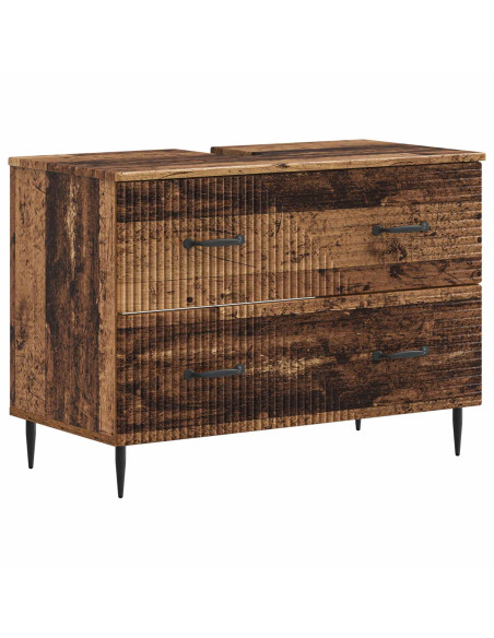 Set di Mobili da Bagno da 4 Pezzi HAARLEM Legno antico