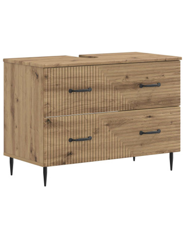 Set di Mobili da Bagno da 4 Pezzi HAARLEM Rovere Artigianale