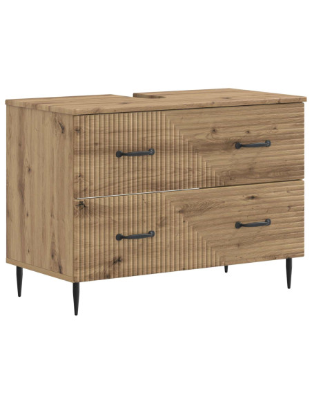 Set di Mobili da Bagno da 4 Pezzi HAARLEM Rovere Artigianale