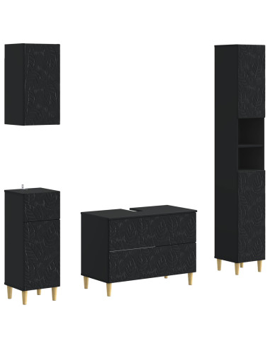 Set di Mobili da Bagno da 4 Pezzi DELFT Nero