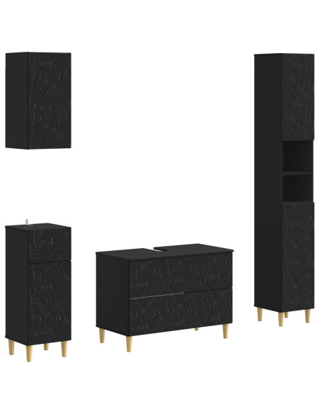 Set di Mobili da Bagno da 4 Pezzi DELFT Nero