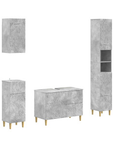 Set di Mobili da Bagno da 4 Pezzi DELFT Grigio Cemento