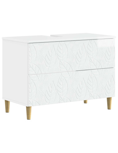 Set di Mobili da Bagno da 4 Pezzi DELFT Bianco Lucido