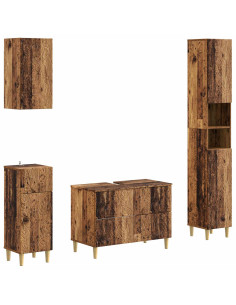 Set di Mobili da Bagno da 4 Pezzi DELFT Legno antico