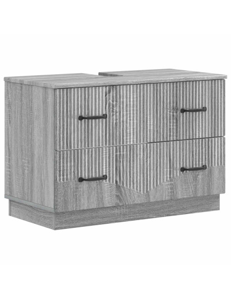 Set di Mobili da Bagno da 4 Pezzi HOORN Sonoma grigio