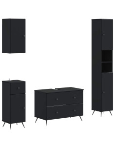 Set di Mobili da Bagno da 4 Pezzi BREDA Nero