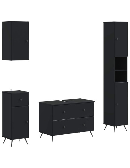 Set di Mobili da Bagno da 4 Pezzi BREDA Nero