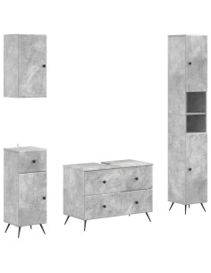 Set di Mobili da Bagno da 4 Pezzi BREDA Grigio Cemento