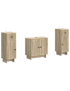 Set di Armadi da Bagno da 2 Pezzi EDE Rovere Sonoma
