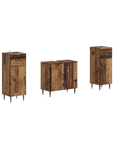 Set di Armadi da Bagno da 2 Pezzi HAARLEM Legno antico