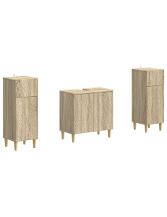Set di Armadi da Bagno da 2 Pezzi DELFT Rovere Sonoma