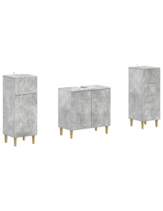 Set di Armadi da Bagno da 2 Pezzi DELFT Grigio Cemento
